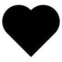 Heart shape Black Filled icon