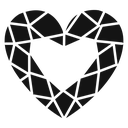 Heart shaped diamond icon
