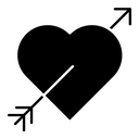 Heart with arrow icon