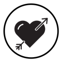 Heart with arrow icon