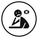 Helpless Human Head Down Black Filled icon