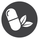 Herbal Capsule Leaves Black Filled icon