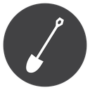 Hex Handle Shovel Black Filled icon