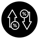 High and Low Percent arrow icon