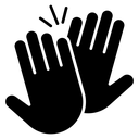 High Five Black Filled icon