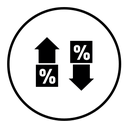 High Low Percent Arrows icon