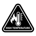 High temperature warning sign icon
