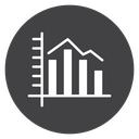 Histogram Trend Line Black Filled icon