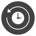 History Clock Loop Black Filled icon