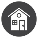 Home Round Window Black Filled icon