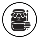 Honey jar with dipper icon