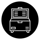 Horizontal shop refrigerator icon