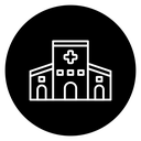 Hospital Building Black Filled icon