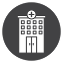 Hospital Cross Building Black Filled icon