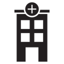 Hospital Cross Sign Black Filled icon