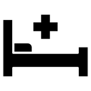 Hospitalized Black Filled icon