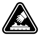 Caution hot surface sign icon