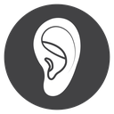 Human Ear Black Filled icon