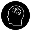 Human head with the brain icon
