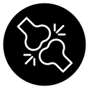 Human knee bone joint icon