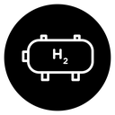 Hydrogen gas tank icon