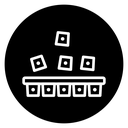 Ice cube plastic container icon