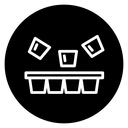 Ice cube plastic container icon