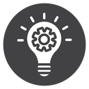 Idea Gear Bulb Black Filled icon