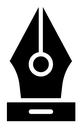 In pen n black filled icon