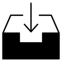 Inbox Black Filled icon