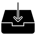 Inbox Download Arrow Tray Black Filled icon
