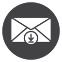 Inbox Download Badge Black Filled icon