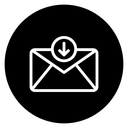 Inbox Mail Download Black Filled icon
