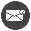 Inbox Notification Badge Black Filled icon