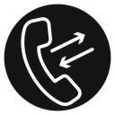 Incoming outgoing calls icon