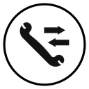 Incoming outgoing calls Black Filled icon