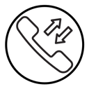 Incoming outgoing calls icon