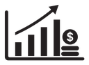 Increasing stocks icon