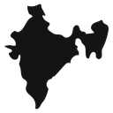 Indian map Black Filled icon