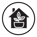 Indoor plant inside house icon