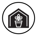 Indoor plant inside house icon