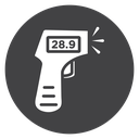 Infrared Thermometer Gun Black Filled icon