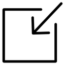 Inside Arrow Square Black Filled icon
