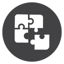 Interlocking Puzzle Pieces Black Filled icon