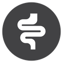 Intestine Coil Loop Black Filled icon