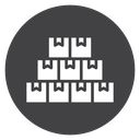 Inventory Box Stack Black Filled icon