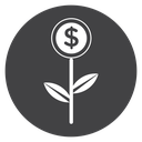 Investment Growth Flower Black Filled icon