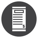 Invoice Payment Sheet Black Filled icon