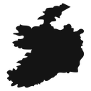Ireland map Black Filled icon