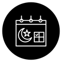 Islamic Calendar Black Filled icon